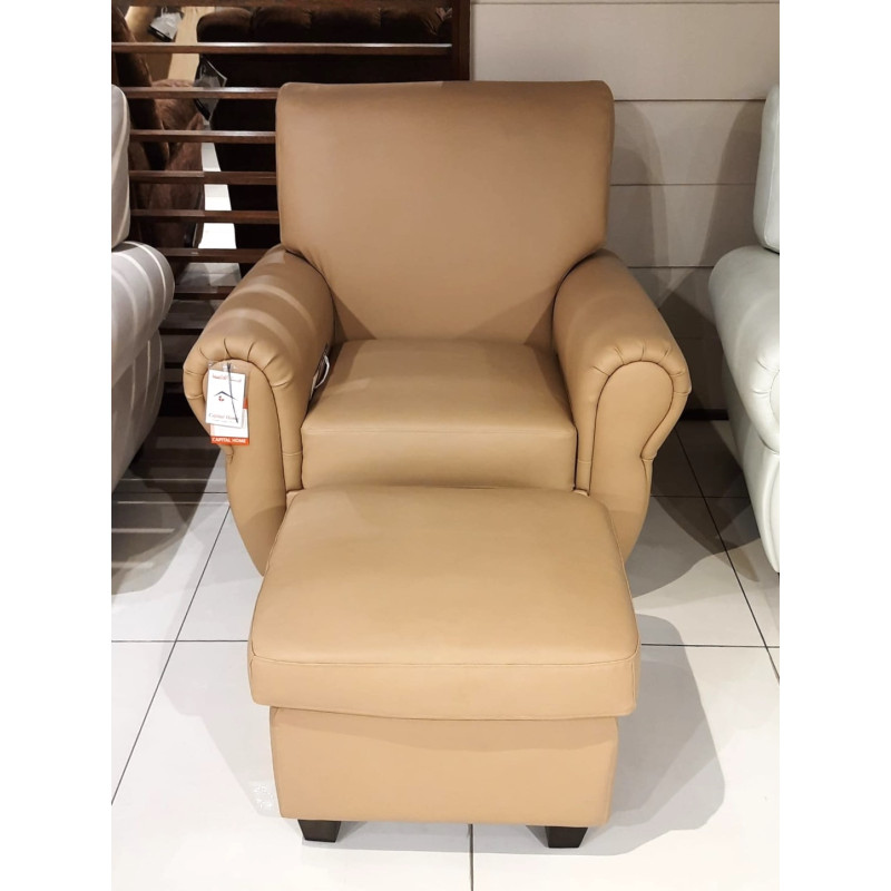 1208VV-20 CHAIR & OTTOMAN F:BEIGE